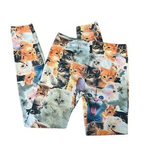 Colorful Inverted Cross Cat Print Unisex Leggings
